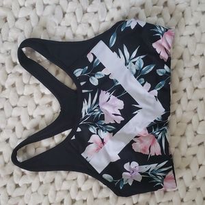 Black floral Victoria's Secret sports bra